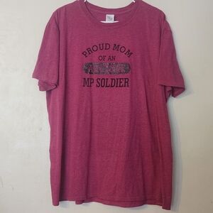 Army Mom Shirt Gildan Women's XL X Large Magenta Pink Solid Military Soldier